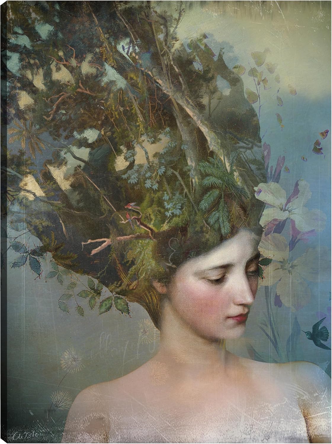 Fine Art Canvas Portrait 17 Canvas Wall Decor by Artist Catrin Welz-Stein for Living Room, Bedroom, Bathroom, Kitchen, Office, Bar, Dining & Guest Room - Ready to Hang - 15 in x 20 in