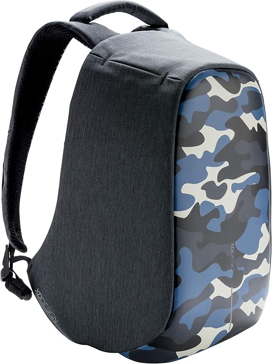 XDDesign Bobby Compact Print Anti-Theft Laptop USB Backpack Camouflage Blue