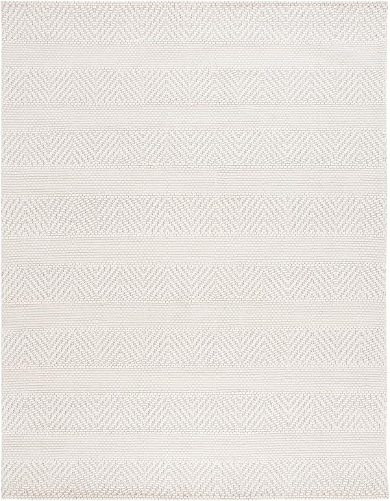 SAFAVIEH Marbella Collection Area Rug - 9' x 12', Ivory, Handmade Wool, Ideal for High Traffic Areas in Living Room, Bedroom (MRB554A)