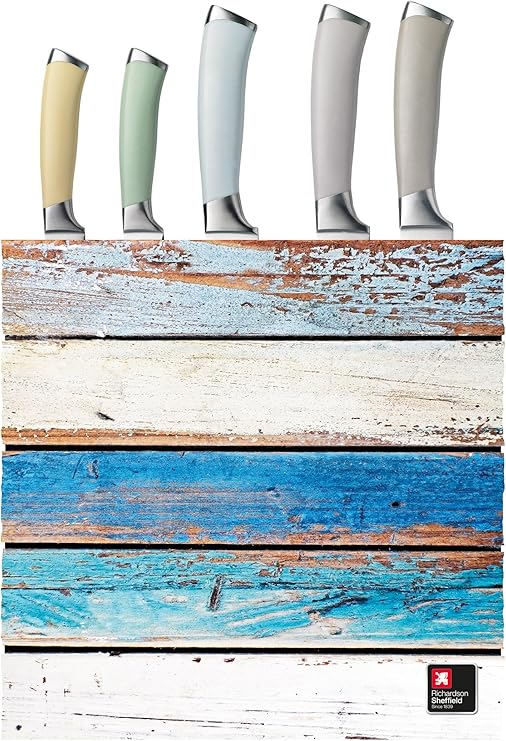 RICHARDSON SHEFFIELD Coast 5 Piece Kitchen Knife Block Set, Multi-Colour, 18 x 10 x 37.6 cm