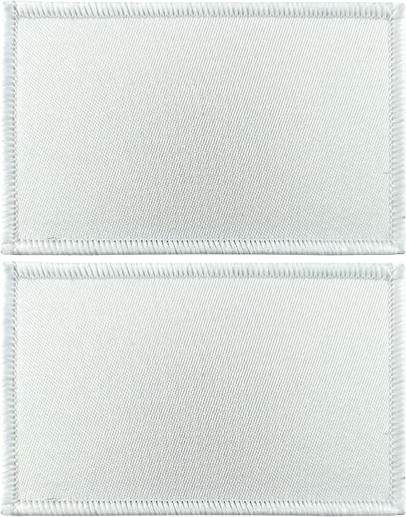 JBCD 2 Pack Solid White Flag Patch Pure Color Blank Tactical Pride Flag Patch for Clothes Hat Team Military