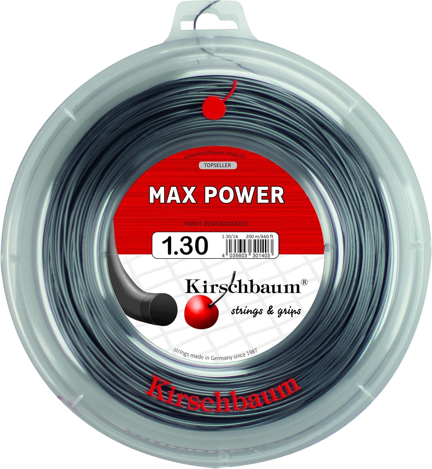 Kirschbaum Reel Max Power 1.30 mm 16g 660ft. Grey