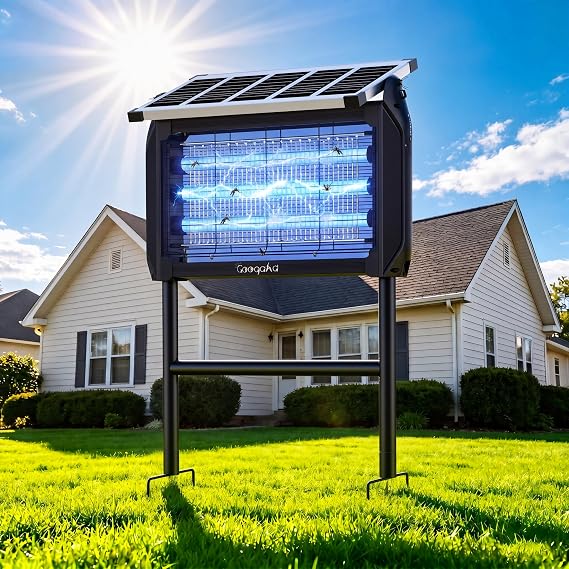 Solar Bug Zapper, 4000V UV Light, IPX5 Waterproof, USB-C Backup