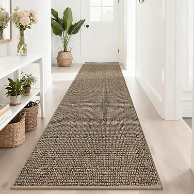 BEQHAUSE Hallway Runner Rugs 2.6x10, Hallway Rug Non-Slip WashableRolled-Up NO Creases, Runner Rug Absorbent Stain Resistant Hall Rug Carpet Runner, Entryway Rugs Floor Mat Laundry Room Rugs, Taupe