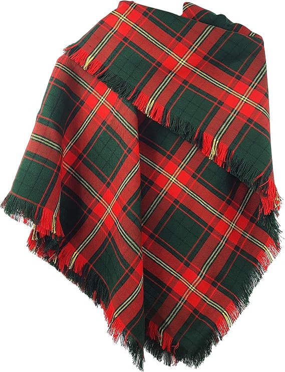 The Celtic Croft Ulster Red Modern Homespun Tartan Shawl