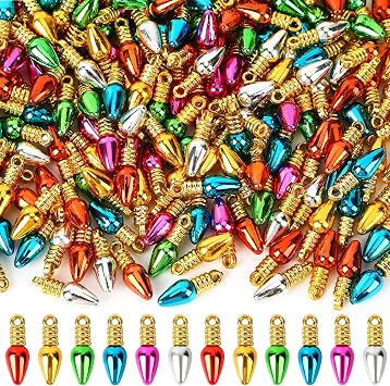 Jansun 200Pcs Christmas Balls Ornaments Mini Plastic Bulbs Beads Hanging Balls for Christmas Tree Pendant Ornaments Jewelry Making Holiday Party Decoration