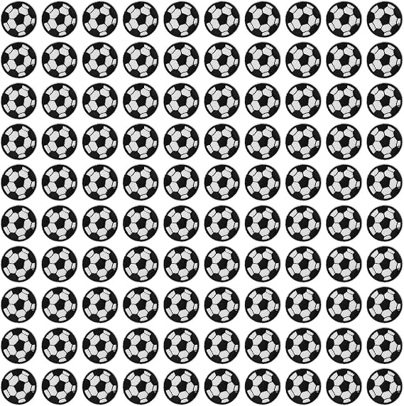 100Pcs Soccer Ball Embroidery Patches, Black and White Football Cloth Stickers for DIY Clothing Decoration, 3cm Iron On or Sew Patches for T Shirts Backpacks Jackets Hats