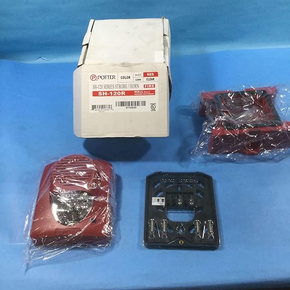 4710030 Potter SH-120R Red Wall Mount Weather Proof Select a Strobe With Horn