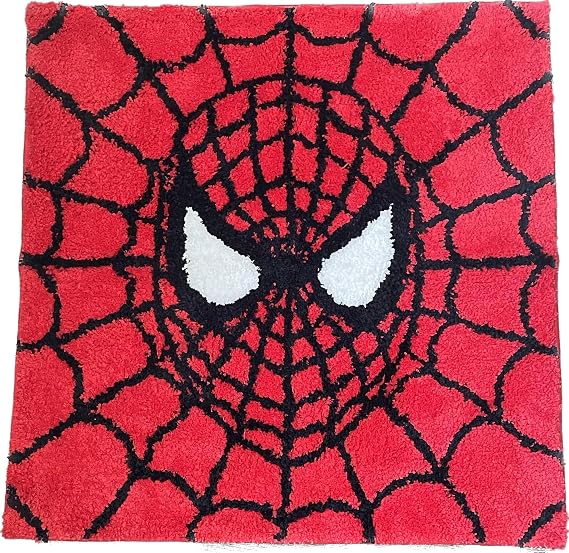 Spiderman Rug - Handmade Tufted Decor - Handmade & Premium- 28in (70cm) - Hypebeast Room Decor - Anime Rug - Spiderman Room Decor - Luxape Rugs