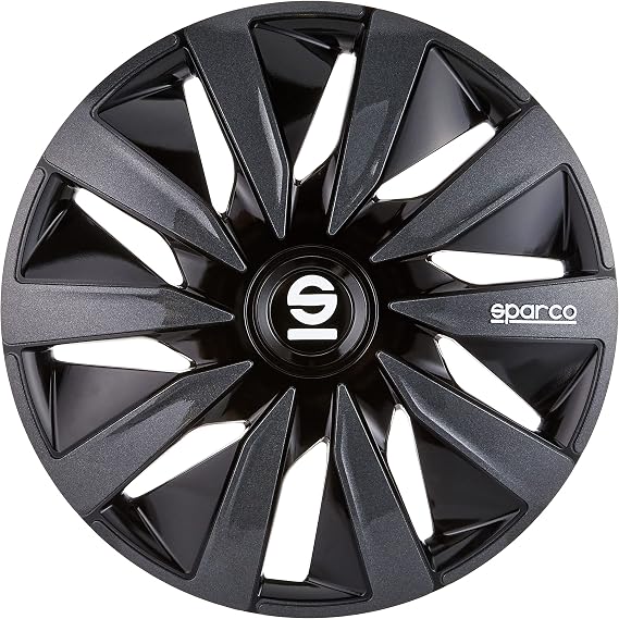 Sparco Set Of 4 Wheel Covers 13" Inch Lazio Car Wheel Cover SPC1391BKGR Black Gray