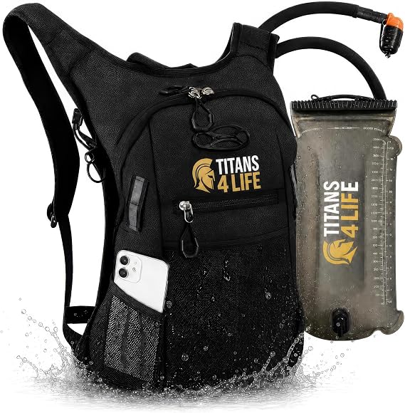 2L Tactical Hydration Backpack, BPA-Free TPU Bladder for Hiking & Rucking