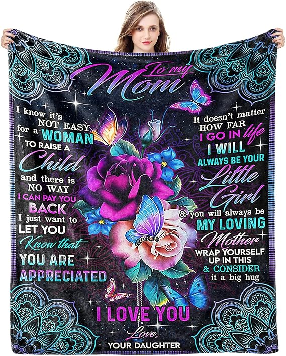 Givetoyou Gifts for Mom from Daughter, Mothers Day Birthday Gifts for Mom,Great Mother Gifts, Throw Blanket 60inx50in