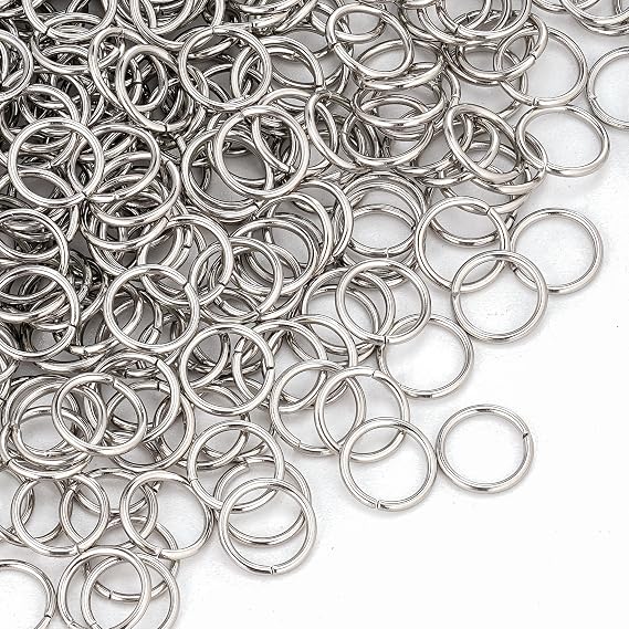 Stainless Steel Jump Rings 600pcs 10mm Outer Diameter 1.0mm Thick for DIY | Round O Rings Jewellery Making Findings Open Jump Rings Connectors for DIY Craft Chainmial Bracelet Necklace Earring Keychain