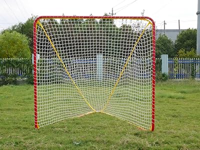 Vallerta Signature Series Official 6 x 6 Regulation Size Lacrosse Goal. Heavy Duty 1.5 Inch Portable Steel PracticeTraining Aid Equipment for Kids & Adults.