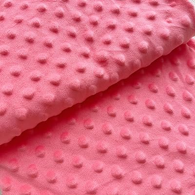 2Yard x 62Inch Minky Dot Fabric by The Yard DIY Making Supplies Quilting Patchwork Cushions Plush Fleece Fabric Minky Fabric for Blanket, Pillow Covers, Clothing Making, Scarf,Sewing Pink, 2 Yard