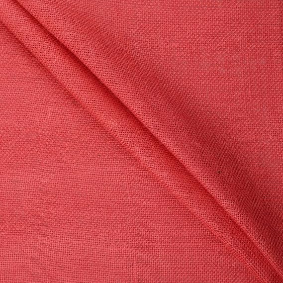 Mook Fabrics Burlap Jute, Coral Cut by The Yard