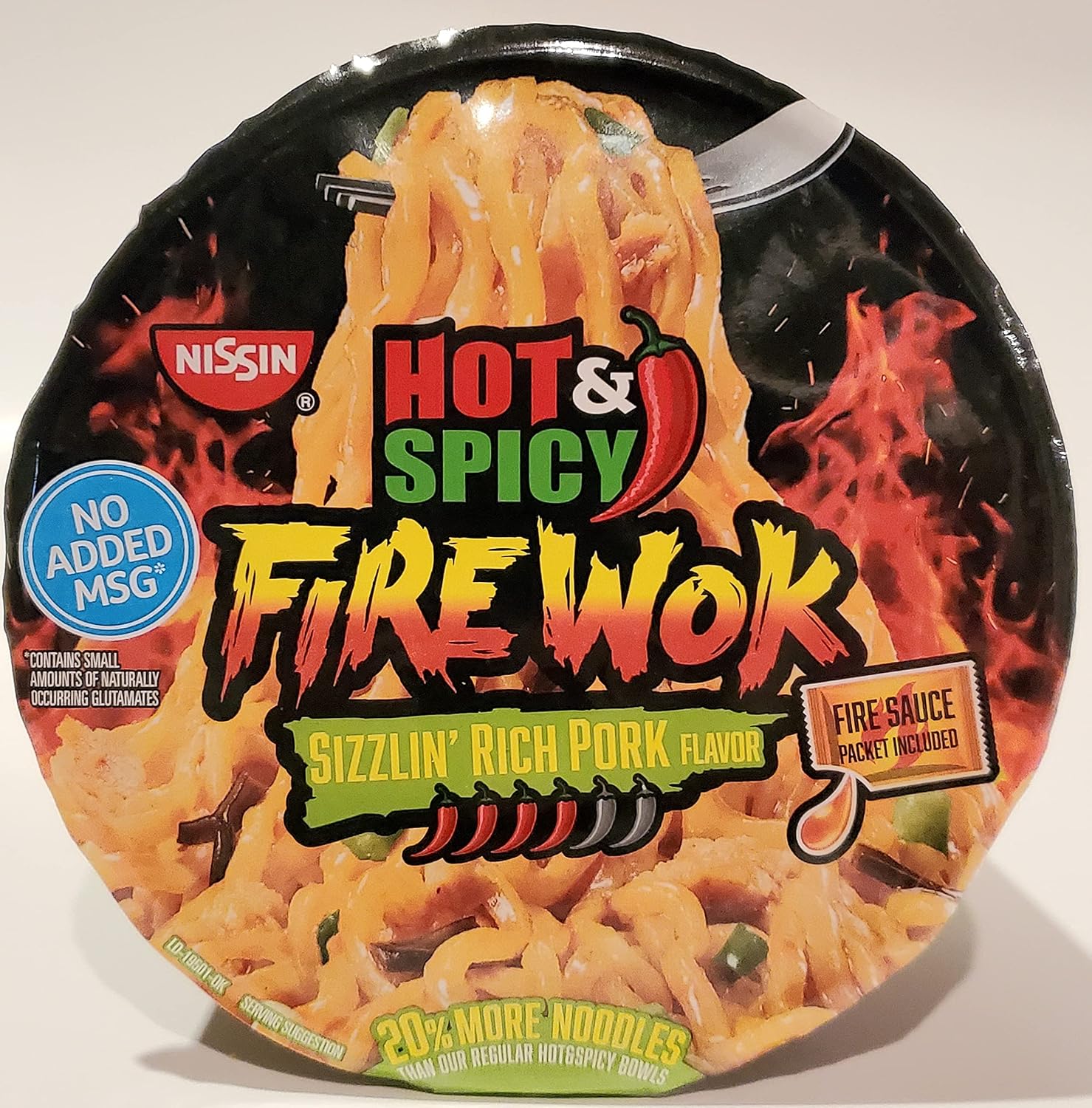 Nissin Fire Wok Stir Fry Sizzlin Rich Pork Asian Noodles 4.37 oz 6