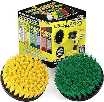 Bathroom Accessories - Power Scrubber Bathroom and Kitchen Brush Set - Cleaning Supplies - Drill Brush- Bath Mat - Shower Cleaner - Soap Scum, Mineral Deposits, Calcium, Hard Water, Rust Stains