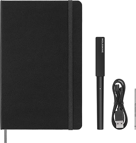 Moleskine Smart Writing Set (2024), Smart Notebook & Smart Pen | 2024 Smart Writing Set with improved battery, Smart Pen, Ncoded notebook, USB cable, refill, and Notes App.