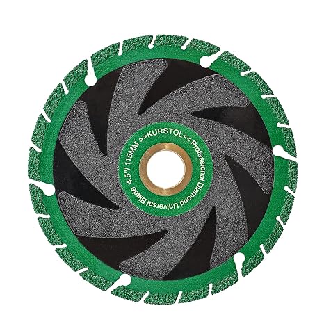 Diamond Blade for All Purpose - KURSTOL 4-1/2"/115mm Arbor 7/8"-5/8" Metal Cut Off Wheel for Granite,Marble,Stone,Stainless Steel,Concrete,Masonry,Glass,Plastic,Iron,Rebar,Angle Grinder Saw Blade