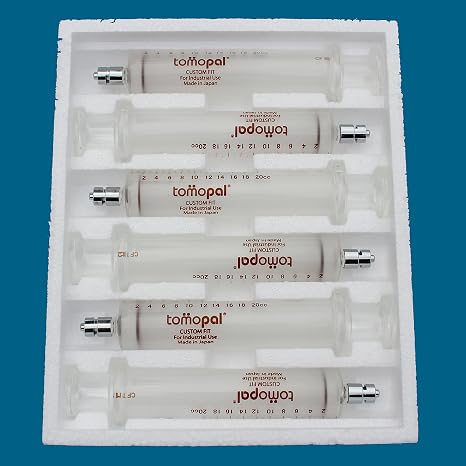 Glass Syringe 20 ml (Per Pack 6), Tomopal Glass Syringe w/1.0 ml Graduation for Industrial or Dissolved Gas Analysis uses. P/N: 140-4520-X006, Made in Japan