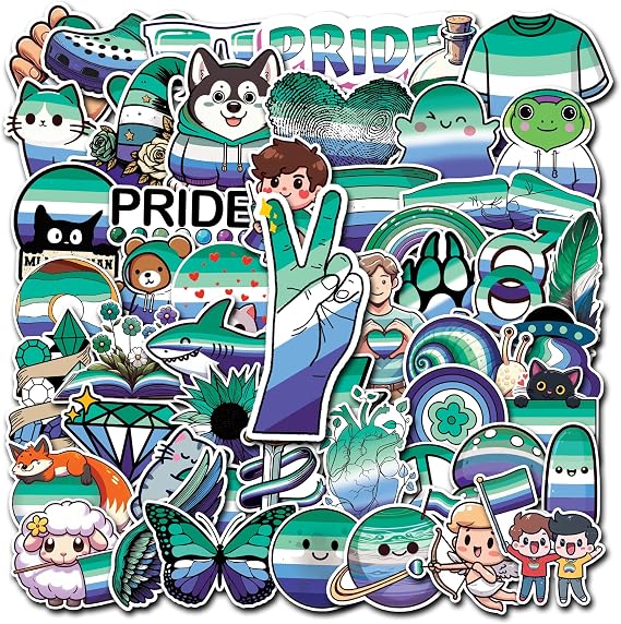 Pack 50 PCS MLM Vincian Pride Stickers LGBT Theme Waterproof Sticker Small Vinyl Decals Decor Water Bottles Laptop Phone Cup Scrapbooking Luggage Gifts Birthday for Teens Adults