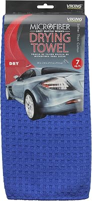Viking Car Care 912400 Waffle Weave Drying Towel - 7 Square Feet, Royal Blue