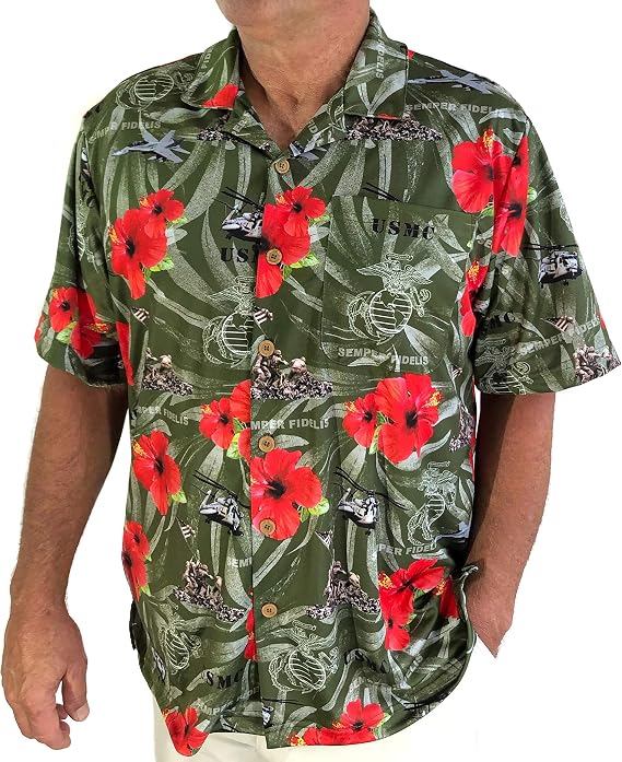 Marines Semper FI Hawaiian Shirt (Small)