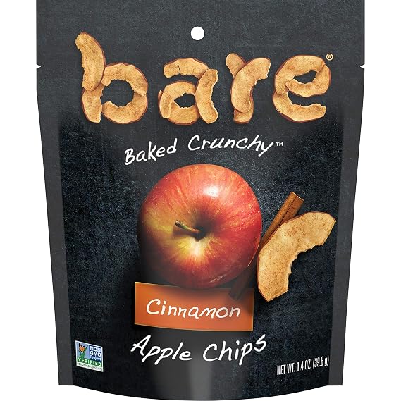 Bare Baked Crunchy Apple Chips, Cinnamon, Gluten Free, 1.4 Ounce Bag, 6 Count