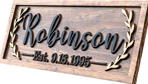 Wood Wall Decor Personalized Last Name Sign | Wedding Bridal Shower Gift | Last Name, Nursery & Baby, Family Name, Front Door & Porch, Wedding & Bridal Shower