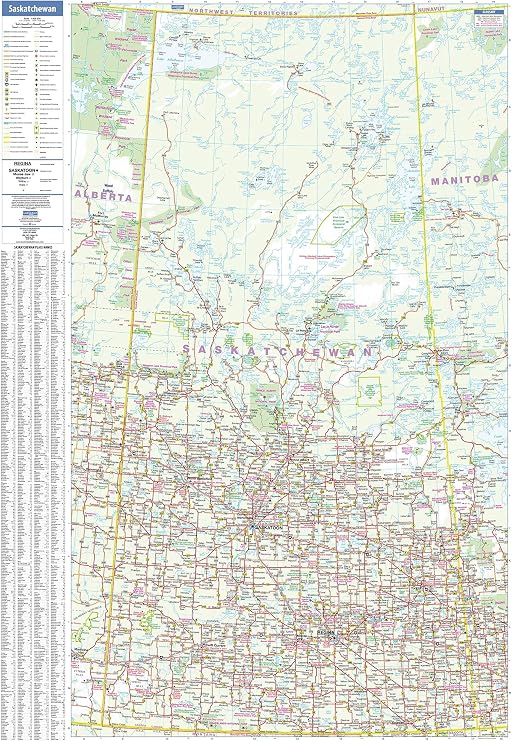 Saskatchewan Wall Map - Large - 37.5" x 54" Laminated