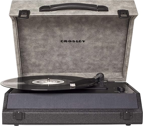 Crosley CR8018A-MN Momento Vintage Bluetooth 3-Speed Suitcase Turntable, Midnight