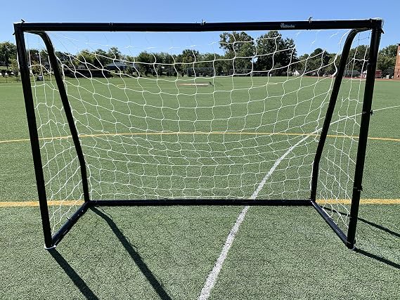 Premier 7 X 5 Ft. Youth Size Steel Soccer Goal w/Weatherproof 4mm HDPE Net. 50MM Diameter Powder Coated & Corrosion Resistant Frame. 7x5 Foot Practice & Training Aid. !