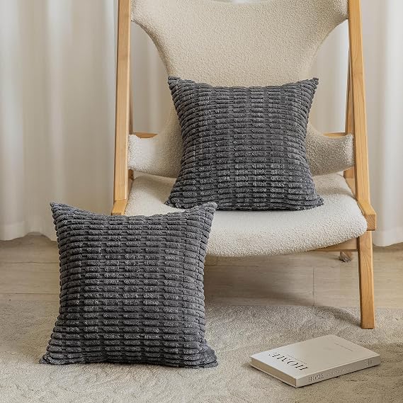 Home Brilliant Decorative Throw Pillow Covers 26 x 26 Dark Grey Set of 2