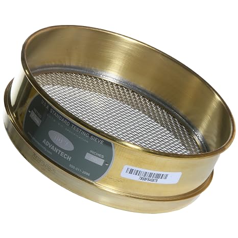 Advantech Brass Test Sieves, 8" Diameter, #7 Mesh, Half Height
