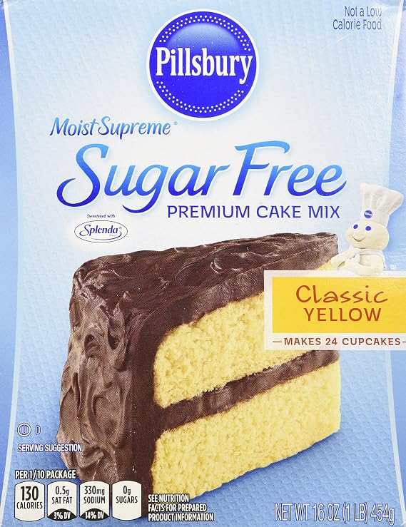Pillsbury Moist Supreme Sugar Free Classic Yellow Cake Mix, 16 Ounce (Pack of 6)